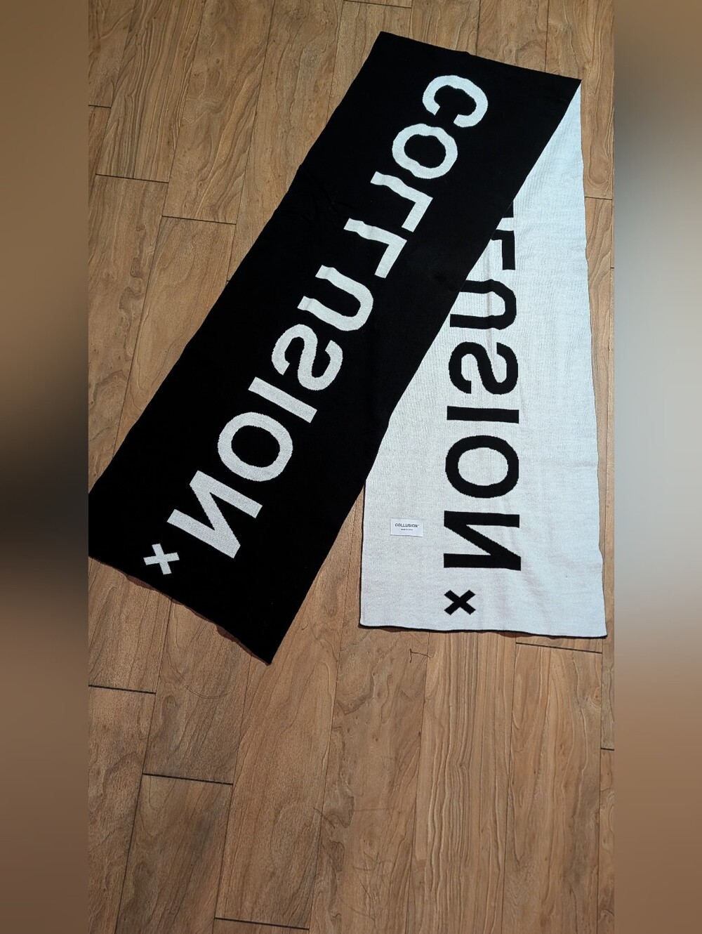 White and Black Logo Scarf